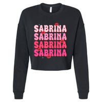 Vintage Sabrina Personalized Name I Love Sabrina Groovy Cropped Pullover Crew