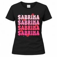 Vintage Sabrina Personalized Name I Love Sabrina Groovy Women's T-Shirt