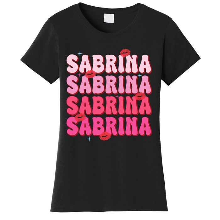 Vintage Sabrina Personalized Name I Love Sabrina Groovy Women's T-Shirt