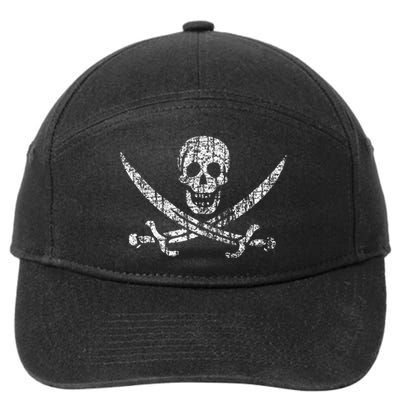 Vintage Skull Pirate Flag 7-Panel Snapback Hat