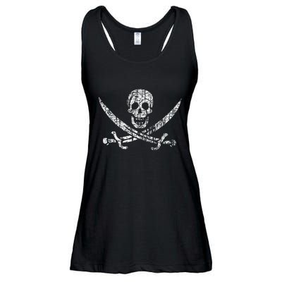 Vintage Skull Pirate Flag Ladies Essential Flowy Tank