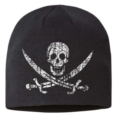 Vintage Skull Pirate Flag Sustainable Beanie