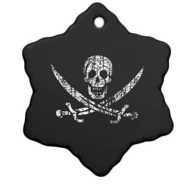 Vintage Skull Pirate Flag Ceramic Star Ornament