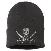 Vintage Skull Pirate Flag Sustainable Knit Beanie