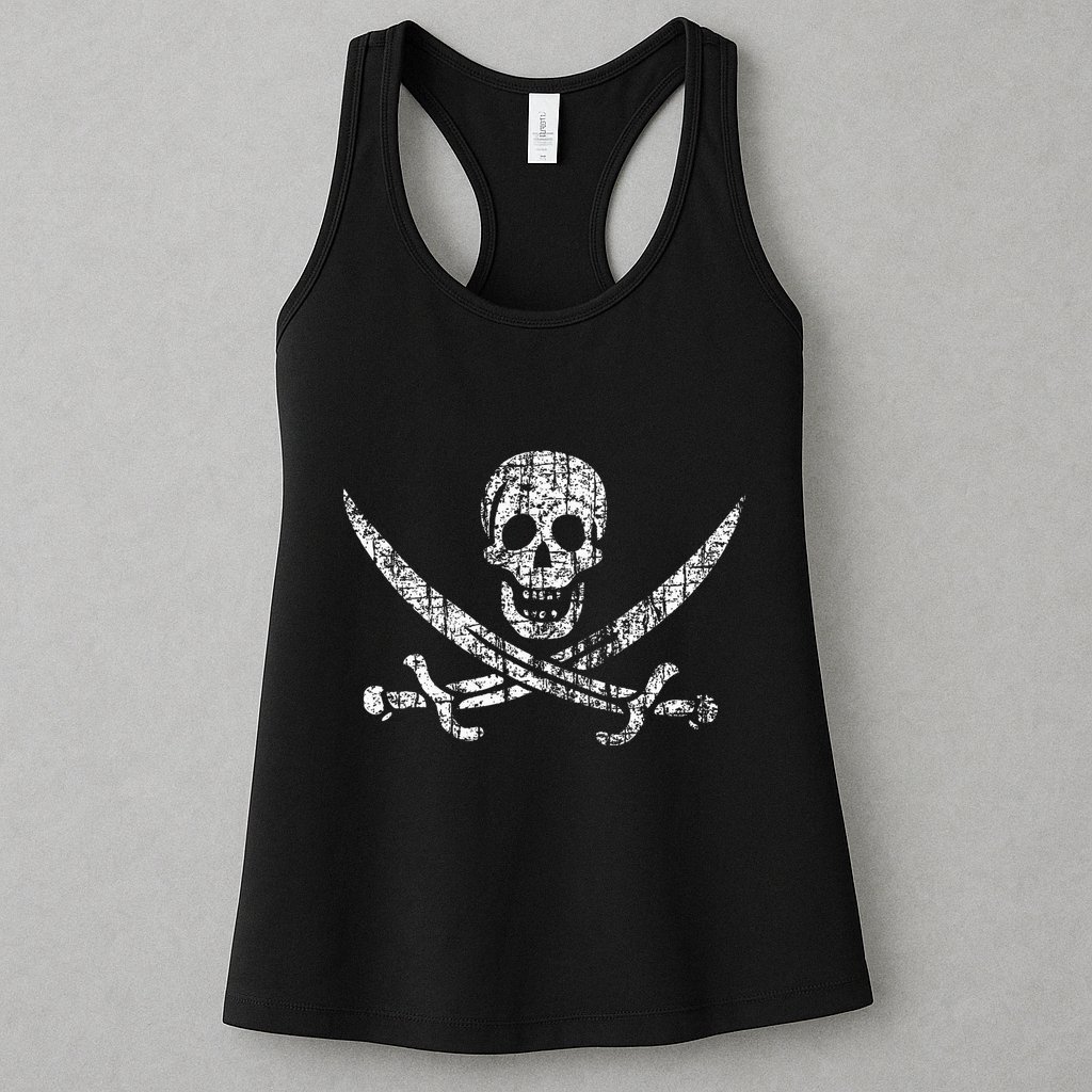 Vintage Skull Pirate Flag Womens Tank Top