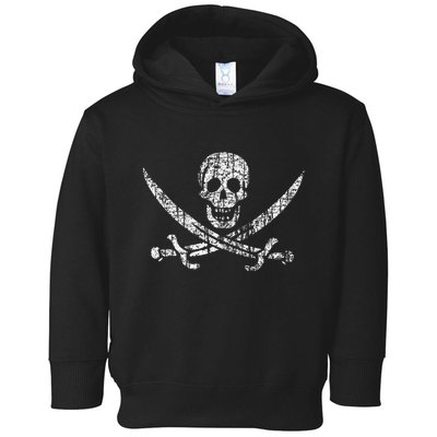 Vintage Skull Pirate Flag Toddler Hoodie