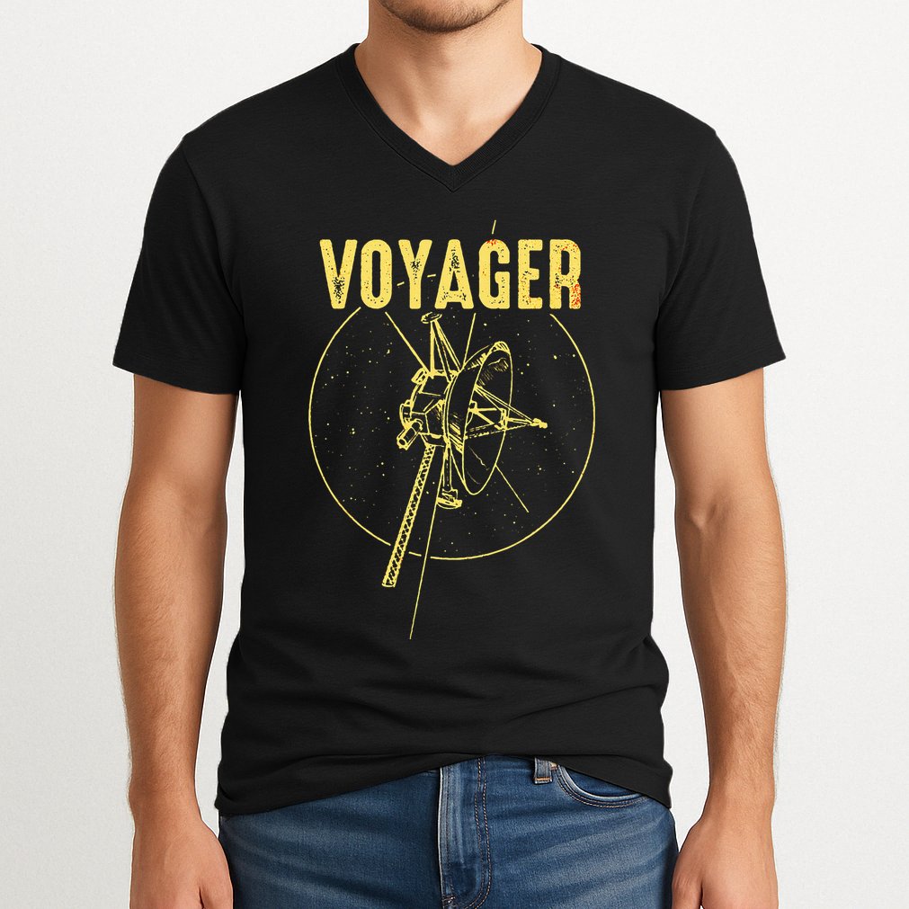Voyager Space Probe Solar System Astronomy Spaceflight V-Neck T-Shirt