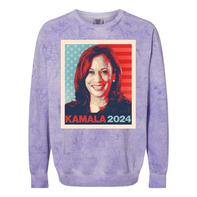 Vintage Style Poster Vote Kamala Harris 2024 Colorblast Crewneck Sweatshirt