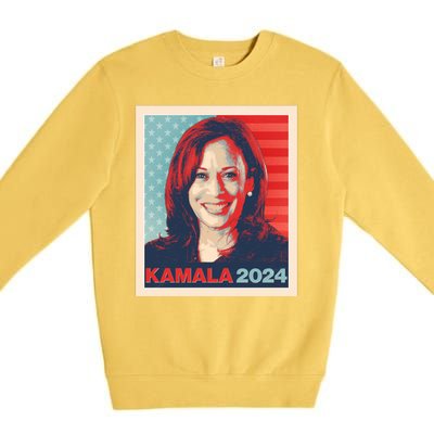 Vintage Style Poster Vote Kamala Harris 2024 Premium Crewneck Sweatshirt