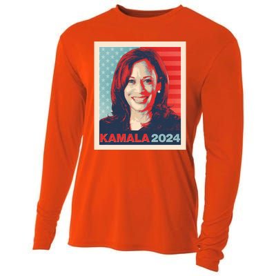 Vintage Style Poster Vote Kamala Harris 2024 Cooling Performance Long Sleeve Crew