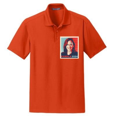 Vintage Style Poster Vote Kamala Harris 2024 Dry Zone Grid Polo