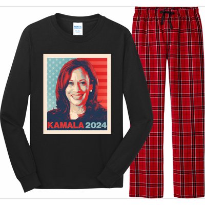 Vintage Style Poster Vote Kamala Harris 2024 Long Sleeve Pajama Set