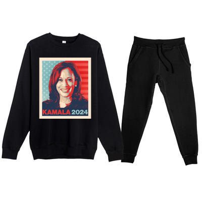 Vintage Style Poster Vote Kamala Harris 2024 Premium Crewneck Sweatsuit Set