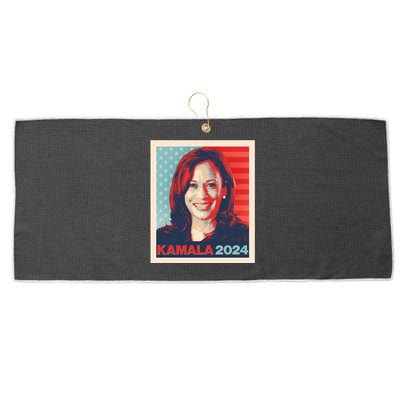 Vintage Style Poster Vote Kamala Harris 2024 Large Microfiber Waffle Golf Towel