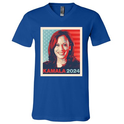 Vintage Style Poster Vote Kamala Harris 2024 V-Neck T-Shirt