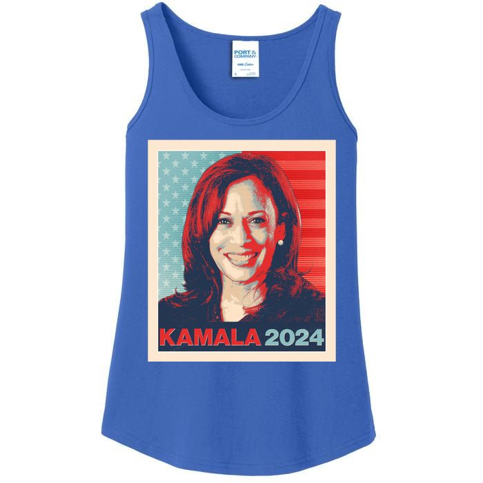 Vintage Style Poster Vote Kamala Harris 2024 Ladies Essential Tank