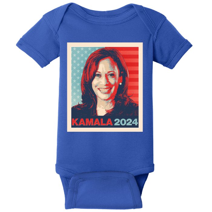 Vintage Style Poster Vote Kamala Harris 2024 Baby Bodysuit