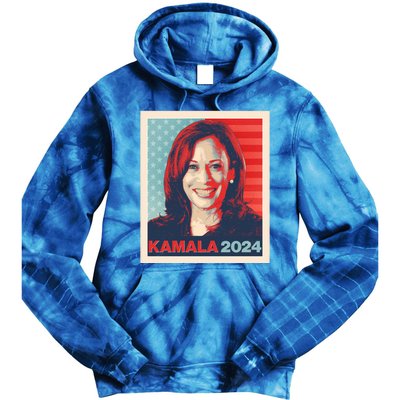 Vintage Style Poster Vote Kamala Harris 2024 Tie Dye Hoodie