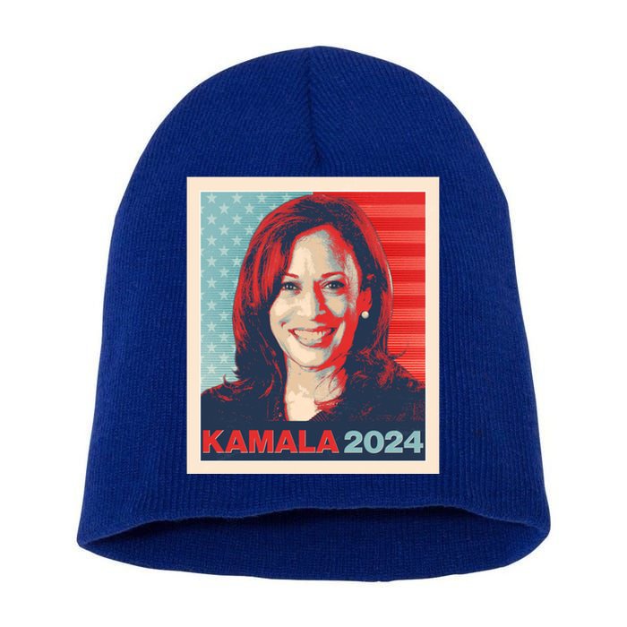 Vintage Style Poster Vote Kamala Harris 2024 Short Acrylic Beanie