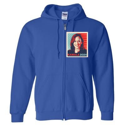 Vintage Style Poster Vote Kamala Harris 2024 Full Zip Hoodie