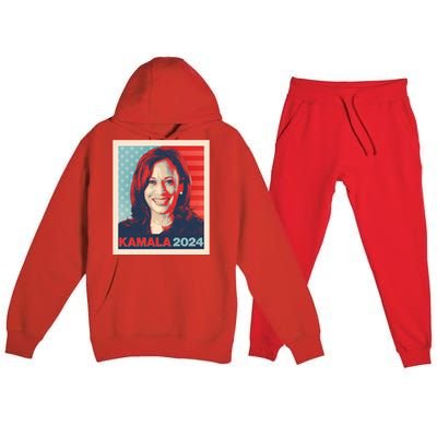 Vintage Style Poster Vote Kamala Harris 2024 Premium Hooded Sweatsuit Set