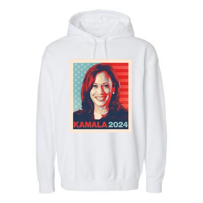 Vintage Style Poster Vote Kamala Harris 2024 Garment-Dyed Fleece Hoodie