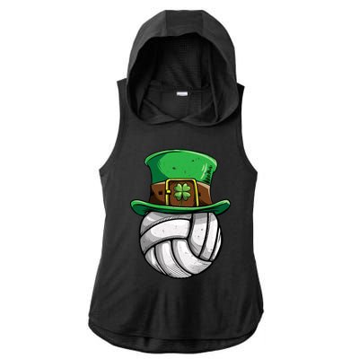 Volleyball St Patricks Day Leprechaun Ball Sports Meaningful Gift Ladies PosiCharge Tri-Blend Wicking Draft Hoodie Tank