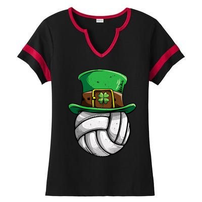 Volleyball St Patricks Day Leprechaun Ball Sports Meaningful Gift Ladies Halftime Notch Neck Tee