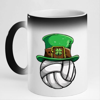 Volleyball St Patricks Day Leprechaun Ball Sports Meaningful Gift 11oz Black Color Changing Mug