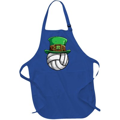 Volleyball St Patricks Day Leprechaun Ball Sports Meaningful Gift Full-Length Apron With Pockets