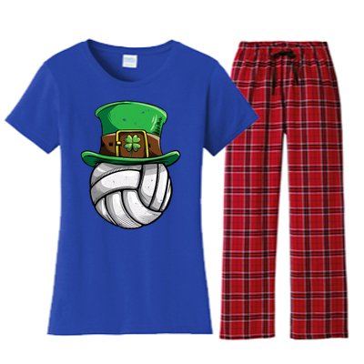 Volleyball St Patricks Day Leprechaun Ball Sports Meaningful Gift Women's Flannel Pajama Set