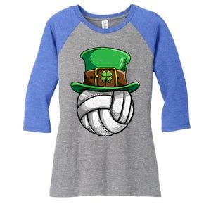 Volleyball St Patricks Day Leprechaun Ball Sports Meaningful Gift Women's Tri-Blend 3/4-Sleeve Raglan Shirt