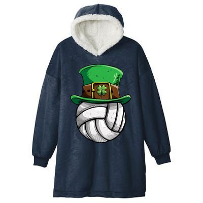 Volleyball St Patricks Day Leprechaun Ball Sports Meaningful Gift Hooded Wearable Blanket