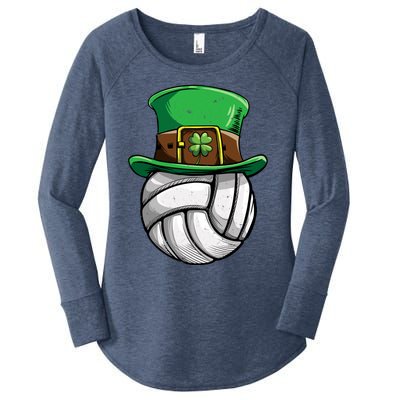 Volleyball St Patricks Day Leprechaun Ball Sports Meaningful Gift Women's Perfect Tri Tunic Long Sleeve Shirt