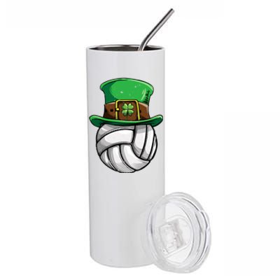 Volleyball St Patricks Day Leprechaun Ball Sports Meaningful Gift Stainless Steel Tumbler