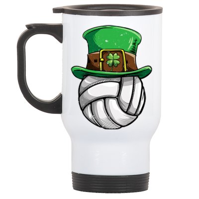 Volleyball St Patricks Day Leprechaun Ball Sports Meaningful Gift Stainless Steel Travel Mug