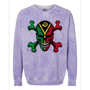 Vanuatu Skull Pride Vanuatuan Flag Roots Vanuatu Souvenir Gift Colorblast Crewneck Sweatshirt