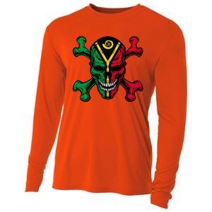 Vanuatu Skull Pride Vanuatuan Flag Roots Vanuatu Souvenir Gift Cooling Performance Long Sleeve Crew