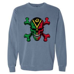 Vanuatu Skull Pride Vanuatuan Flag Roots Vanuatu Souvenir Gift Garment-Dyed Sweatshirt