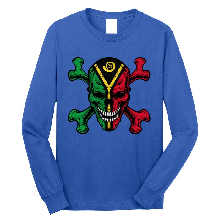 Vanuatu Skull Pride Vanuatuan Flag Roots Vanuatu Souvenir Gift Long Sleeve Shirt