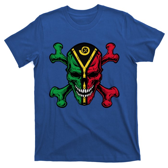 Vanuatu Skull Pride Vanuatuan Flag Roots Vanuatu Souvenir Gift T-Shirt