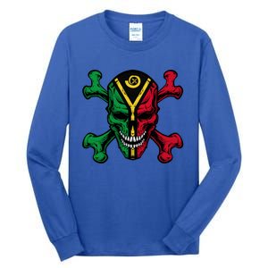 Vanuatu Skull Pride Vanuatuan Flag Roots Vanuatu Souvenir Gift Tall Long Sleeve T-Shirt