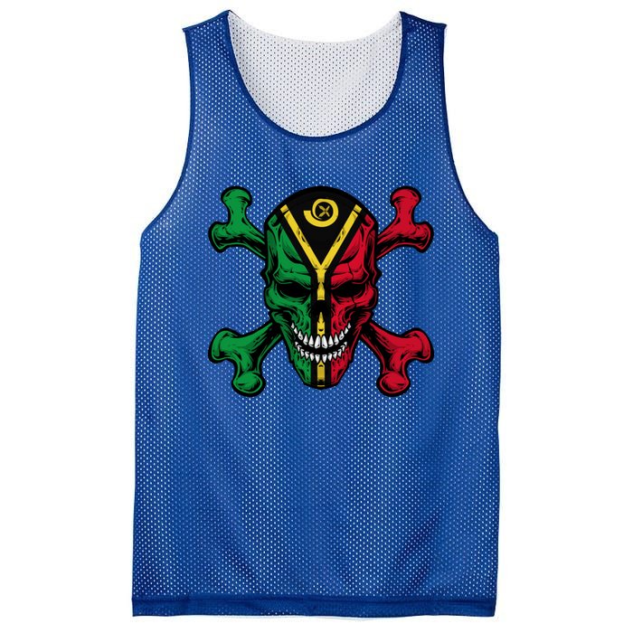 Vanuatu Skull Pride Vanuatuan Flag Roots Vanuatu Souvenir Gift Mesh Reversible Basketball Jersey Tank