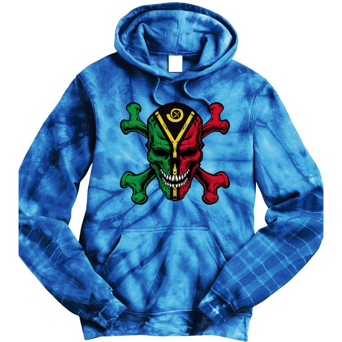 Vanuatu Skull Pride Vanuatuan Flag Roots Vanuatu Souvenir Gift Tie Dye Hoodie