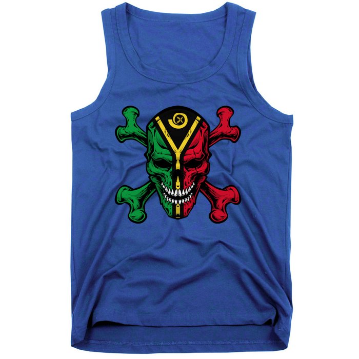 Vanuatu Skull Pride Vanuatuan Flag Roots Vanuatu Souvenir Gift Tank Top