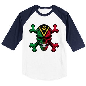 Vanuatu Skull Pride Vanuatuan Flag Roots Vanuatu Souvenir Gift Baseball Sleeve Shirt