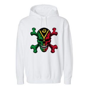 Vanuatu Skull Pride Vanuatuan Flag Roots Vanuatu Souvenir Gift Garment-Dyed Fleece Hoodie