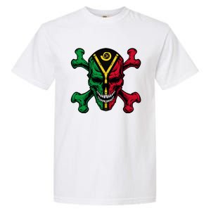 Vanuatu Skull Pride Vanuatuan Flag Roots Vanuatu Souvenir Gift Garment-Dyed Heavyweight T-Shirt