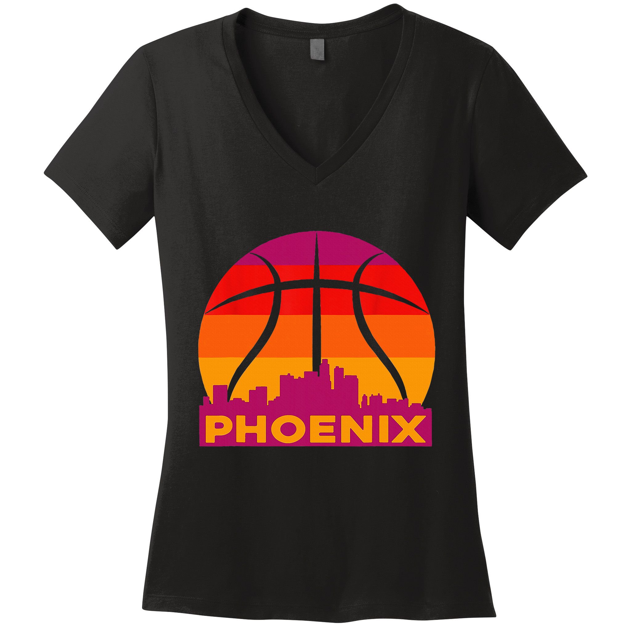 Vintage Sunset Phoenix Arizona Women's V-Neck T-Shirt