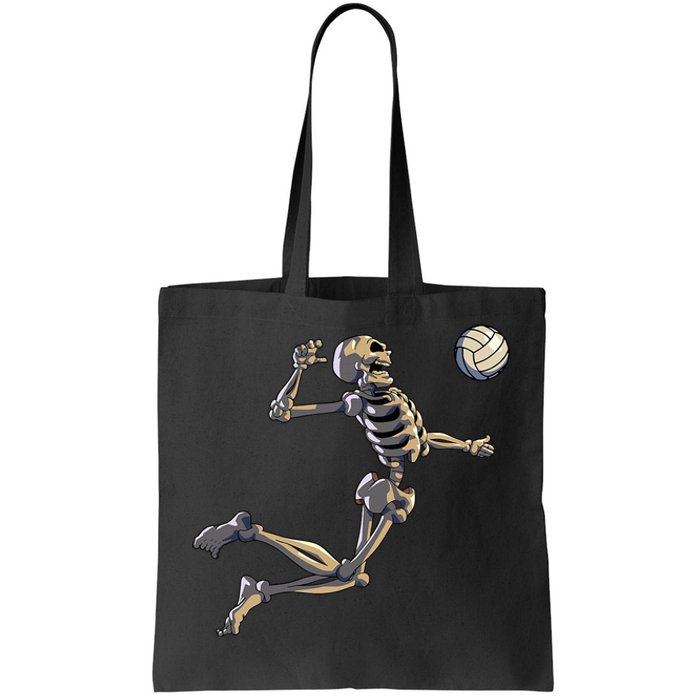 Volleyball Skeleton Player Halloween Tote Bag